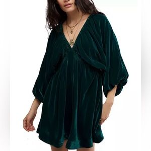 Free People Deep Green Mini Dress